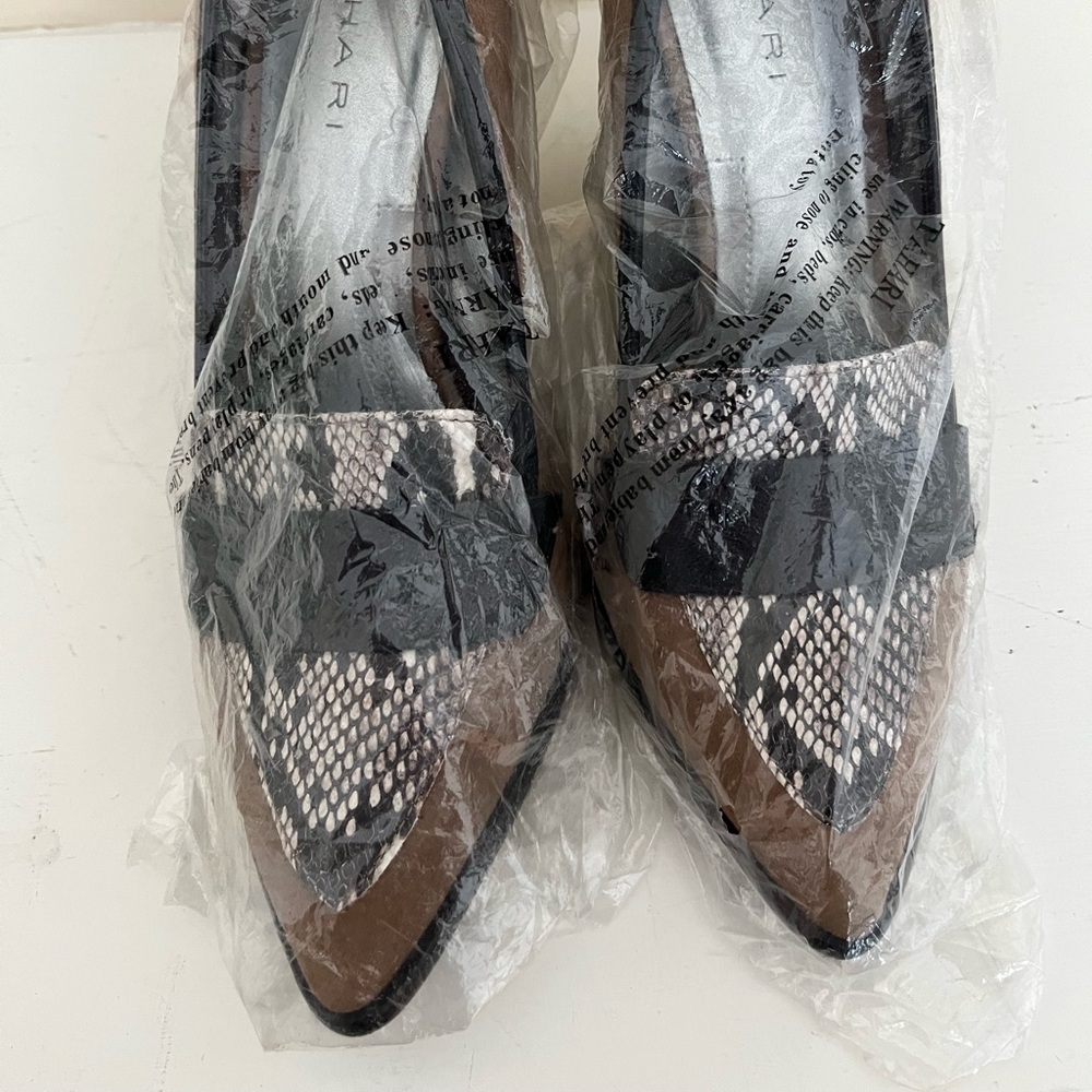 Tahari shoes. New. Swede and leather. 3 3/4 inches heel.